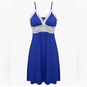 Blue Lace Lingerie Nightgown